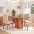 Sala De Jantar Ariela 130cm Sem Vidro Com 4 Cadeiras Nicole C