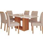 Sala De Jantar Ariela 180cm Com 6 Cadeira Juliana Cinamomo/of