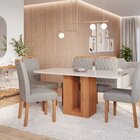 Sala De Jantar Ariela 180cm Com 6 Cadeiras Paola Cinamomo/off