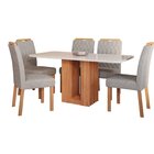 Sala De Jantar Ariela 180cm Com 6 Cadeiras Paola Cinamomo/off