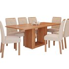 Sala De Jantar Ariela 210cm Sem Vidro Com 8 Cadeiras Fernanda
