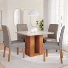 Sala De Jantar Ariela 95x95cm Com 4 Cadeiras Fernanda Cinamom