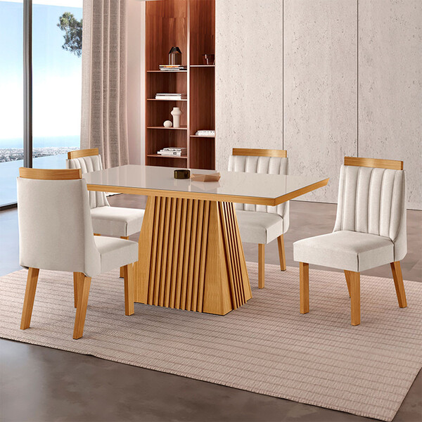 Sala De Jantar Áustria Lisboa Mesa 4 Cadeiras L J Móveis