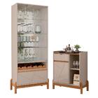 Sala De Jantar Bari Com Cristaleira E Aparador Bar - Casa D