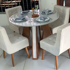 Sala De Jantar C/ Vidro 4 Cadeiras 1,10m - Nuvem - Lj Móveis