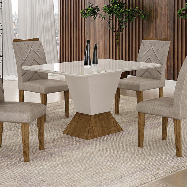 Sala De Jantar Com 4 Cad 1,2x0,8m - Larissa - Leifer Móveis