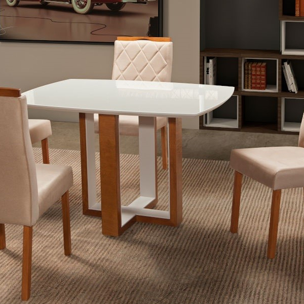 Sala De Jantar Com 4cadeiras 1,20x0,90m Atlas Art Salas