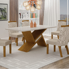 Sala De Jantar Com 6 Cad 1,80x0,90m - Ágata - Leifer Móveis