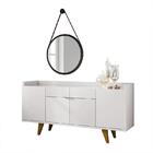 Sala De Jantar Com Buffet Aparador Intense E Espelho - Pr Móv