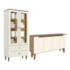 Sala De Jantar Com Cristaleira Ágata E Buffet Ambar - Móveis