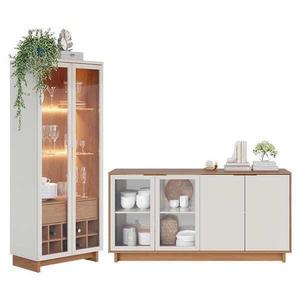 Sala De Jantar Com Cristaleira Guanabara E Buffet Aparador Vi