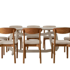 Sala De Jantar Com Vidro 8 Cadeiras 2,20x,1,10m - Florença -