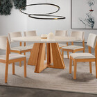 Sala De Jantar Completa Com 6 Cadeiras 1,35m - Rubi - Lj Móve