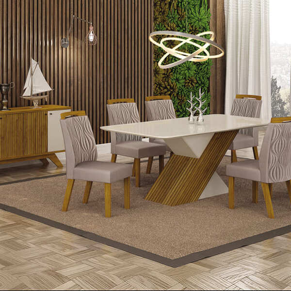 Sala De Jantar Completa Com 6 Cadeiras 1,80x0,90m - Ilhéus -