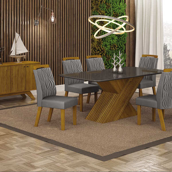 Sala De Jantar Completa Com 6 Cadeiras 1,80x0,90m - Ilhéus -