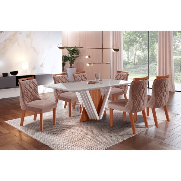 Sala De Jantar Curytiba 06 Cadeiras Madry Castanho Prêmio/off