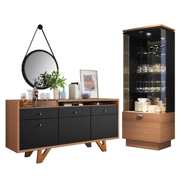 Sala De Jantar Diamante Com Buffet Aparador, Cristaleira E Es