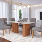 Sala De Jantar Ester 180cm Com 6 Cadeiras Juliana Wood Cinamo