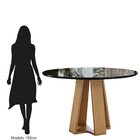 Sala De Jantar Estilo Red Vidro Com 4 Cadeiras Nice Mel/preto