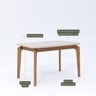 Sala De Jantar Ficus 130cm Com 4 Cadeiras Damasco Madeira /of