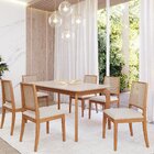 Sala De Jantar Ficus 160cm Com 6 Cadeiras Buriti Madeira/ Off