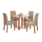 Sala De Jantar Flora Redonda 109 Sem Vidro Com 4 Cadeiras Cla