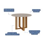 Sala De Jantar Flora Redonda Com 4 Cadeiras Nicole Nature/off