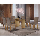 Sala De Jantar Grécia 160 Cm Tampo Vidro 6 Cadeiras Grécia Ru