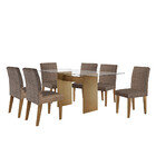 Sala De Jantar Grécia 160 Cm Tampo Vidro 6 Cadeiras Grécia Ru