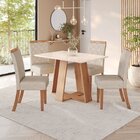 Sala De Jantar Hebe Mesa 120 Cm Canto Reto 4 Cadeiras Espress