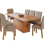 Sala De Jantar Helena 210cm Sem Vidro Com 8 Cadeiras Fernanda