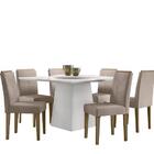 Sala De Jantar Jasmin 1,35m Com Tampo Giratorio E 6 Cadeiras