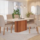 Sala De Jantar Julieta 210cm Oval Com 6 Cadeiras Fernanda Cin
