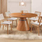 Sala De Jantar Laminada Redonda 5 Cadeiras  Zara Requinte