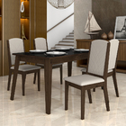 Sala De Jantar Lidia 4 Cadeiras Imbuia/bege - Móveis Arapongas