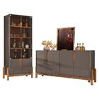 Sala De Jantar Lizz Com Cristaleira E Buffet Aparador 4 Porta