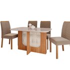 Sala De Jantar Louise 1,30 Com 4 Cadeiras Clarice Cinamomo/of