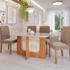 Sala De Jantar Louise 1,30 Com 4 Cadeiras Clarice Cinamomo/of