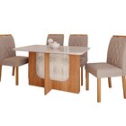 Sala De Jantar Louise 1,30 Com 4 Cadeiras Juliana Cinamomo/of