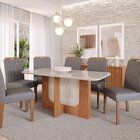 Sala De Jantar Louise 1,60cm Com 6 Cadeiras Paola Cinamomo/ O