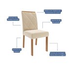 Sala De Jantar Louise 180cm Com 06 Cadeiras Fernanda Wood Cin