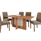 Sala De Jantar Louise 180cm Sem Vidro Com 06 Cadeiras Fernand