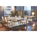 Sala De Jantar Lucy Tampo Mdf Vidro Com 6 Cadeiras Qr Rufato