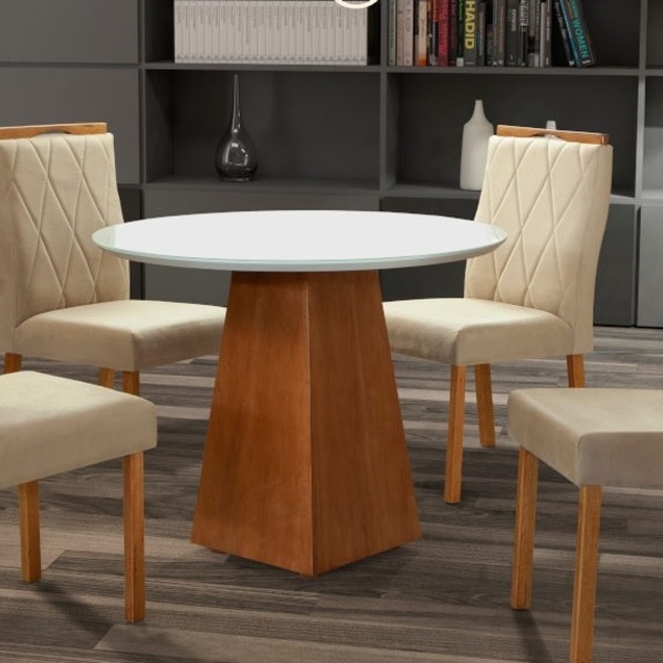 Sala De Jantar Maciça 1x1 Com 4 Cadeiras Mônaco Art Salas