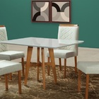 Sala De Jantar Maciça 4 Lugares 90x90 Milão Art Salas