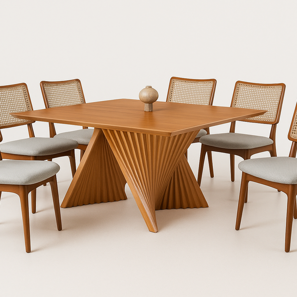 Sala De Jantar Maciça 6 Cad 1,40x1,40m - Vértice - Solare