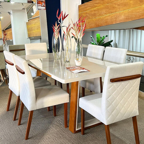 Sala De Jantar Maciça 6 Cadeiras Real/luxury Requinte Salas
