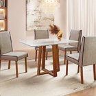Sala De Jantar Madeira Maciça 1,20x0,80 Com 4 Cadeiras - Pedr