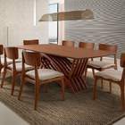 Sala De Jantar Madeira Maciça 8 Cadeiras 2,20x1,10m - Aurora