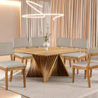 Sala De Jantar Madeira Maciça 8cad 1,5x1,5m Azaleia Harmonia